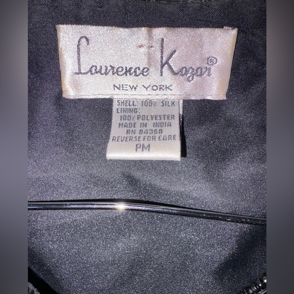 Vintage Laurence Kazar Elegant Silk Beaded Jacket Size PM - Picture 4 of 8